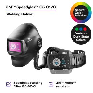 3M Speedglas Heavy-Duty Welding Helmet G5-01 with G5-01VC ADF and Adflo High-Altitude PAPR Assembly, Bluetooth, Natural Color Technology, 46-1101-30iVC